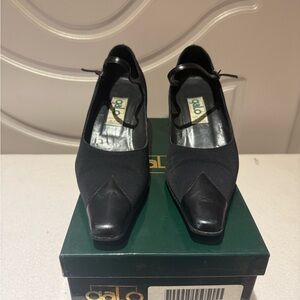 Women's Black Leather Heels